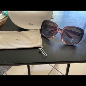 Oversized vintage authentic Christian Dior sunglasses. Pink and brown. Used.